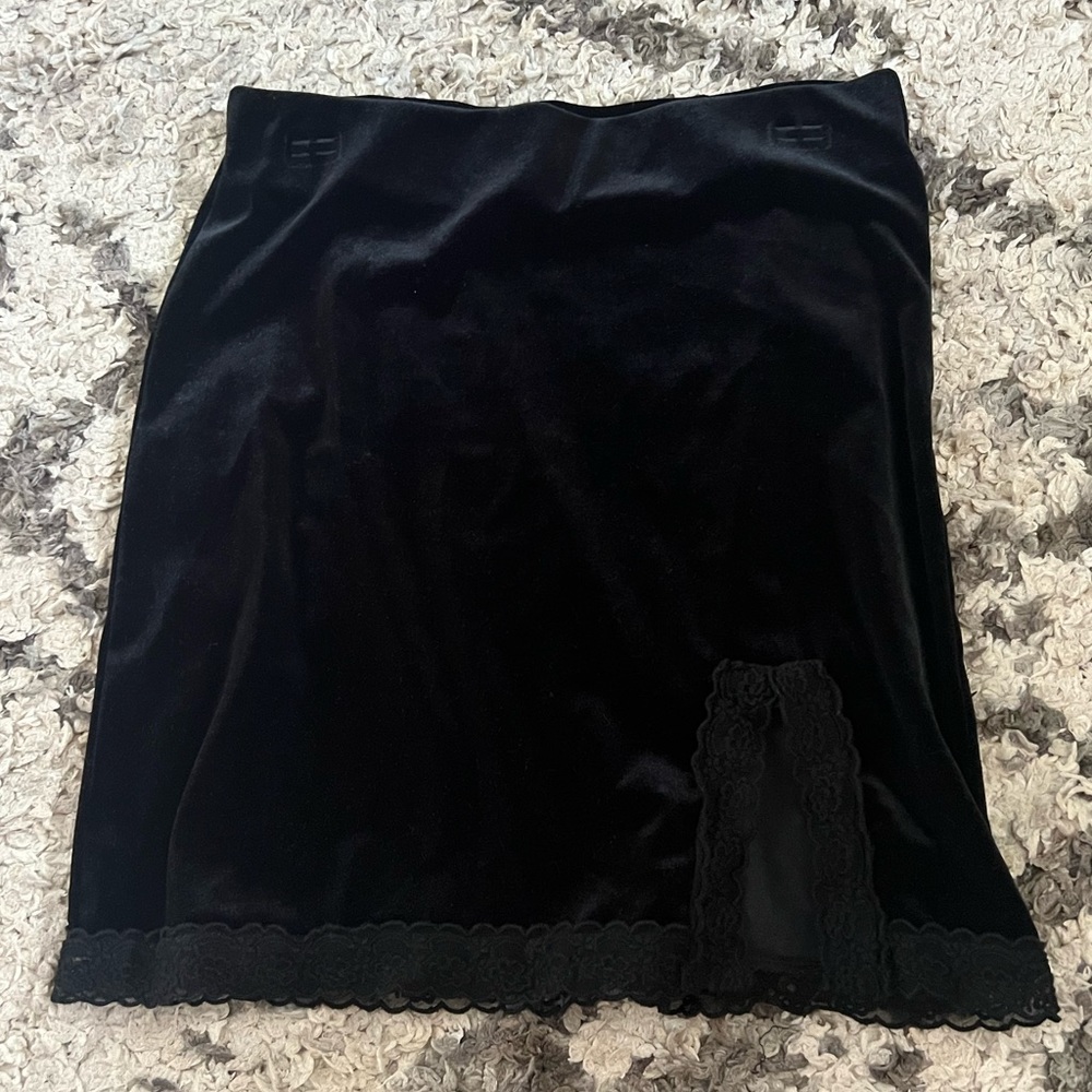 Black velvet skirt